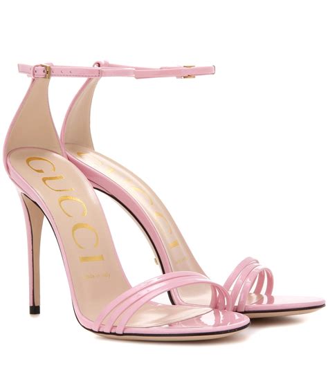 gucci patent leather sandal pink|Gucci lace up shoes.